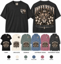 Different Cut From A Different Cloth Comfort Colors apparel by Different Cloth Co. featuring a crowned lioness surrounded by florals with front chest and full-back designs